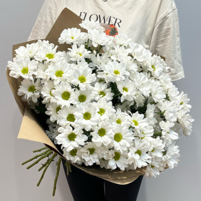 Букет «Летняя свежесть» – дыхание лета в белых хризантемах Дзержинский Московская область